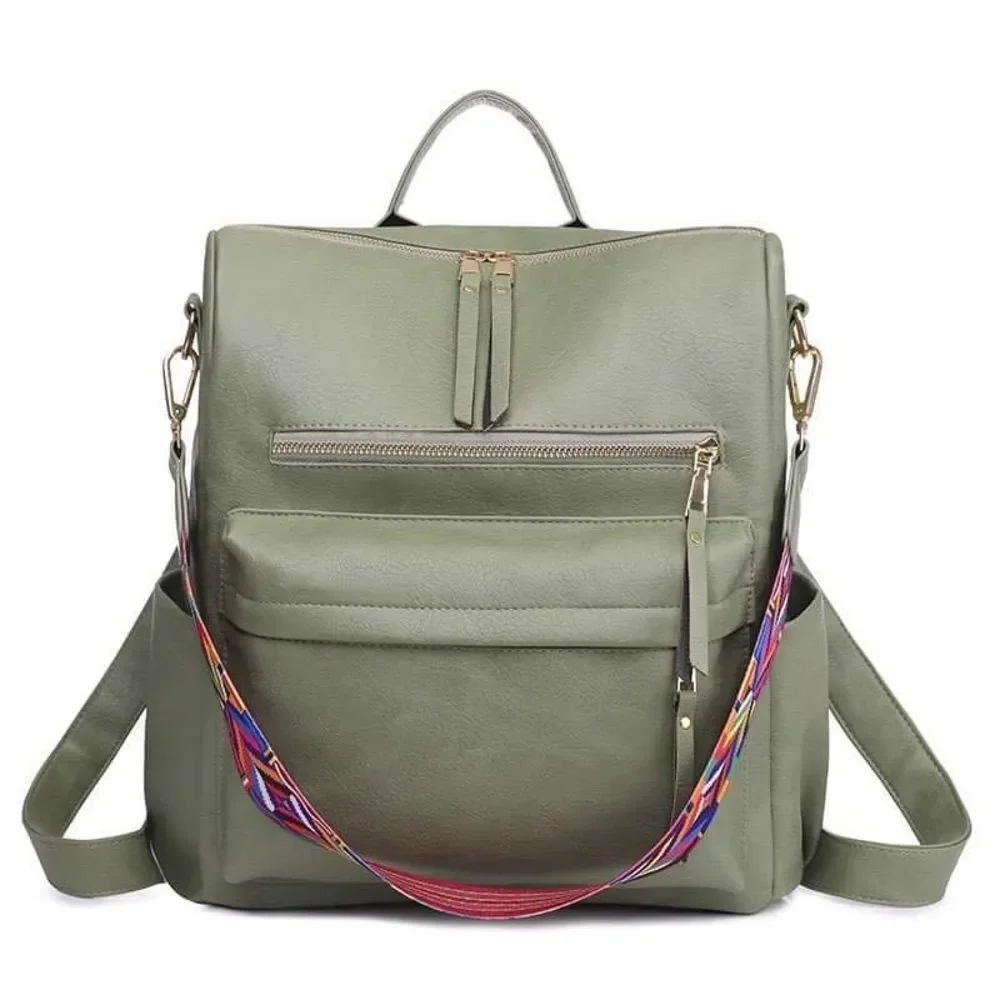 Brand New Green Leather Backpack